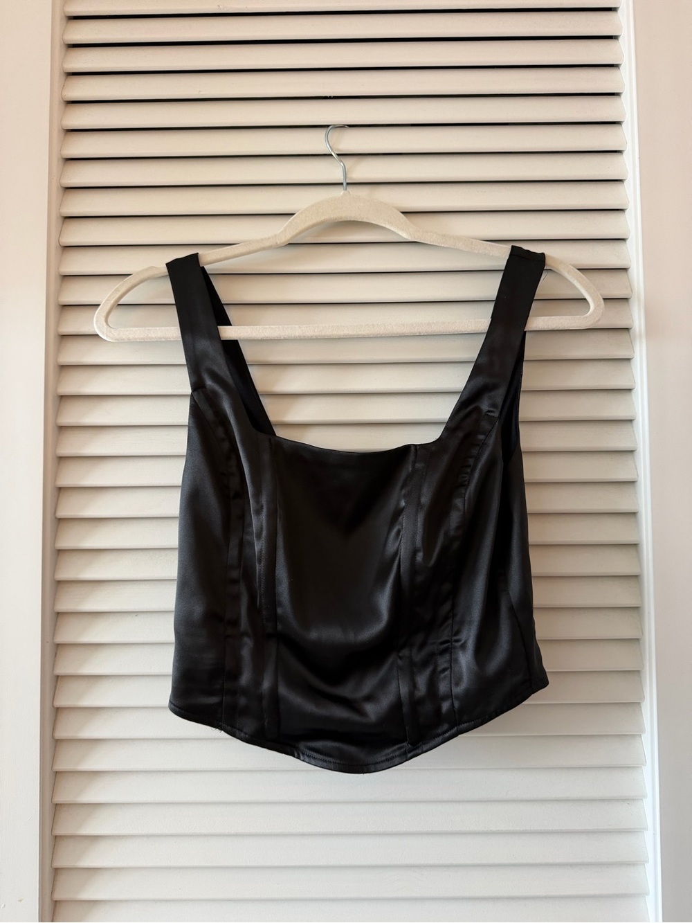 ASOS Black Satin Square-Neck Camisole